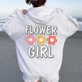 Groovy Flower Girl Proposal Wedding Bridesmaid Bridal Shower Women Oversized Hoodie Back Print White Groovy Flower Girl Proposal Wedding Bridesmaid Bridal Shower Women Oversized Hoodie Back Print White