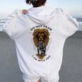 Jesus Is With You Faith Over Fear Christian Scripture Lion Women Oversized Hoodie Back Print White