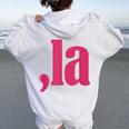 Kamala Harris Comma La Per Le Donne Felpa con cappuccio oversize da donna con stampa posteriore White