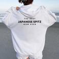 La Migliore Mamma Spitz Giapponese Di Sempre Japanese Spitz Dog Mamma Mu Felpa con cappuccio oversize da donna con stampa posteriore White