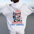 I Love Childless Cat Ladies Cute Cat Lady Meme Citazione Felpa con cappuccio oversize da donna con stampa posteriore White