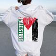 Palestina Bandiera Uomini Donne Bambini Palestina Felpa con cappuccio oversize da donna con stampa posteriore White