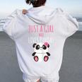 Ragazza Che Ama I Panda Carino Kawaii Pandas Felpa con cappuccio oversize da donna con stampa posteriore White