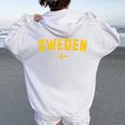 Svezia Bandiera Uomini Donne Bambini Svezia Felpa con cappuccio oversize da donna con stampa posteriore White