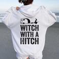 Witch With A Hitch Camping Van Rv Camper Mom Women Oversized Hoodie Back Print White