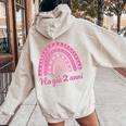 Bambino 2° Compleanno Ragazza Bambina Bimba Arcobaleno Ho Già 2 Anni Felpa con cappuccio oversize da donna con stampa posteriore Sand
