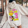 Bambino 3° Compleanno Ragazza Bimba 3 Anni Bambina Ape Ho 3 Anni Felpa con cappuccio oversize da donna con stampa posteriore Sand