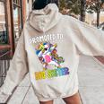 Bambino Promoted To Big Sister Girls Dabbing Unicorn Older Sister Felpa con cappuccio oversize da donna con stampa posteriore Sand