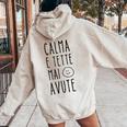 Calma E Tette Mai Avute Donna E Ragazza Regalo Per Lei Felpa con cappuccio oversize da donna con stampa posteriore Sand