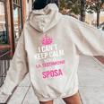 Can't Keep Calm Testimone Sposa Addio Al Nubilato Regalo Felpa con cappuccio oversize da donna con stampa posteriore Sand