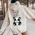 Con Texto En Inglés Im Not Fat Im Just Fluffy Panda Hombre Women Oversized Hoodie Back Print Sand