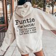 Della Zia Funtie The Fun Auntie Divertente Novità Felpa con cappuccio oversize da donna con stampa posteriore Sand