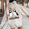 Deux Adorables Macareux D'islande Women Oversized Hoodie Back Print Sand