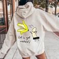Divertente Spogliarello Banana Let's Get Nudo Danza Regalo Felpa con cappuccio oversize da donna con stampa posteriore Sand