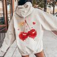 Donna Ciliegie Coquette Girl Aesthetic Con Collo A Felpa con cappuccio oversize da donna con stampa posteriore Sand