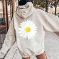 Fiore Margherita Bianca Moda Chic Casual Elegante Per Donne Maglia A Manica Felpa con cappuccio oversize da donna con stampa posteriore Sand