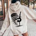Girls 4Th Of July Gymnastics Usa American Flag Women Oversized Hoodie Back Print Sand