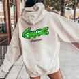 Globo De Cocodrilo Low Cost Divertido Sarcasmo De Marca Sarcástico Cuello Women Oversized Hoodie Back Print Sand