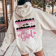 Grandma Of The Birthday Girl Family Matching Party Women Oversized Hoodie Back Print Sand
