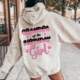 Grandpa Of The Birthday Girl Family Matching Party Women Oversized Hoodie Back Print Sand