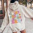 Groovy In My 6Th Birthday Era Six 6 Years Old Birthday Women Oversized Hoodie Back Print Sand