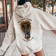 Jesus Is With You Faith Over Fear Christian Scripture Lion Women Oversized Hoodie Back Print Sand