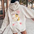Just A Girl Who Loves Cats Cute Cat Lover Women Oversized Hoodie Back Print Sand