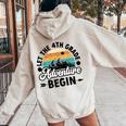Let The 4Th Grade Adventure Begin Fourth Grade Teacher Women Oversized Hoodie Back Print Sand
