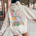 Mama Of The Birthday Boy Girl Zoo Theme Animal Party Women Oversized Hoodie Back Print Sand