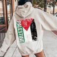 Palestina Bandiera Uomini Donne Bambini Palestina Felpa con cappuccio oversize da donna con stampa posteriore Sand