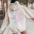 Peace Out Ten I'm 11 Eleven Year Old Girl 11Th Birthday Women Oversized Hoodie Back Print Sand