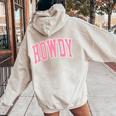 Preppy Cowgirl Varsity Pink Howdy Western Girls Women Oversized Hoodie Back Print Sand