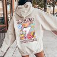 Progress Is Not Linear Sped Ed Special Education Teacher Women Oversized Hoodie Back Print Sand
