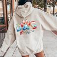 Proud Dog Mom Acquerello Paw Print Festa Della Mamma Cucciolo Proprietario Felpa con cappuccio oversize da donna con stampa posteriore Sand