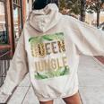 Queen Of The Jungle Queen Jungle Safari Wildlife Animals Women Oversized Hoodie Back Print Sand