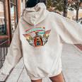 Tequila Sunrise Western Life Desert Vibes Tequila Drinking Women Oversized Hoodie Back Print Sand