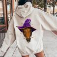 Witch Halloween Horse Equestrian Horse Lover Cowboy Women Oversized Hoodie Back Print Sand