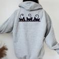 3 Gatti Neri Divertente Idea Regalo Donna Ragazza Gatto Felpa con cappuccio oversize da donna con stampa posteriore Sport Grey