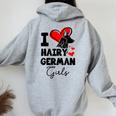 Amo Le Ragazze Tedesche Pelose Regalo Divertente Per Cani Da Felpa con cappuccio oversize da donna con stampa posteriore Sport Grey