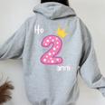 Bambino Ho 2 Anni Compleanno Bambina Ragazza 2 Anniversario 2 Anni Felpa con cappuccio oversize da donna con stampa posteriore Sport Grey