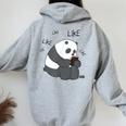 We Bare Bears Panda Like Like Like Felpa con cappuccio oversize da donna con stampa posteriore Sport Grey