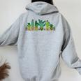 Cactus Giardiniere Cactus Raccolta Piante Cactus Felpa con cappuccio oversize da donna con stampa posteriore Sport Grey