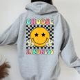 Choose Kindness Retro Groovy Kindness Inspirational Women Oversized Hoodie Back Print Sport Grey