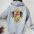 Con Stemma Degli Asburgo Sacro Romano Impero Felpa con cappuccio oversize da donna con stampa posteriore Sport Grey