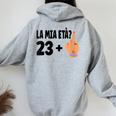 Donna 24 Anni Compleanno Donna Ragazza Decorazioni Regali Amica Con Collo A Felpa con cappuccio oversize da donna con stampa posteriore Sport Grey