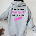 Donna Finalmente Mi Ho Diplomata Divertente Maturità 2024 Felpa con cappuccio oversize da donna con stampa posteriore Sport Grey