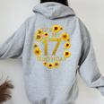 Donna Ragazze Girasole Il Mio 17 ° Compleanno 17 Anni Felpa con cappuccio oversize da donna con stampa posteriore Sport Grey
