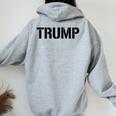 Estilo Militar De Plantilla Donald Trump 2024 Women Oversized Hoodie Back Print Sport Grey