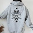 Fairy Grunge Fairycore Estetica Goth Luna Falena Farfalla Felpa con cappuccio oversize da donna con stampa posteriore Sport Grey