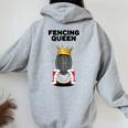 Fencing Queen Da Scherma Per Ragazze Recinzione Da Donna Felpa con cappuccio oversize da donna con stampa posteriore Sport Grey
